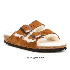 Birkenstock Tan Suede shearling lined Arizona